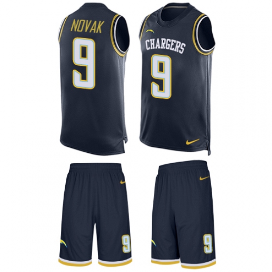 Men's Nike Los Angeles Chargers #9 Nick Novak Limited Navy Blue Tank Top Suit NFL Jersey