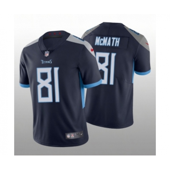 Men's Tennessee Titans #81 Racey McMath Navy Vapor Limited Nike Jersey - Ujersey
