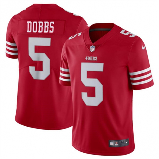 Youth San Francisco 49ers #5 Josh Dobbs Red Vapor Untouchable Limited Football Stitched Jersey - Ujersey