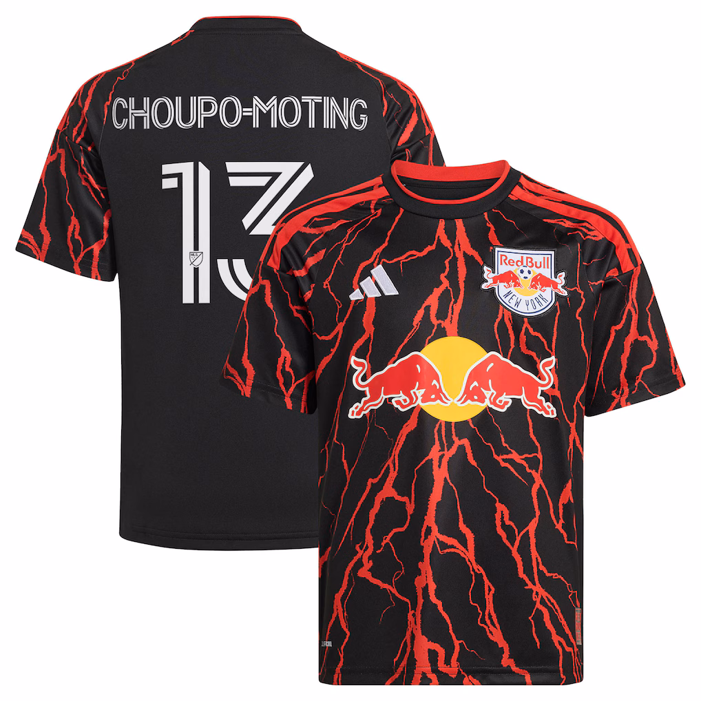 Youth New York Red Bulls Eric Maxim Choupo-Moting adidas Black 2026 The Rooted Kit Replica Jersey - Ujersey NHL
