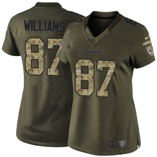 Women's Nike Baltimore Ravens #87 Maxx Williams Limited Olive 2017 Salute to Service NFL Jersey - Ujersey
