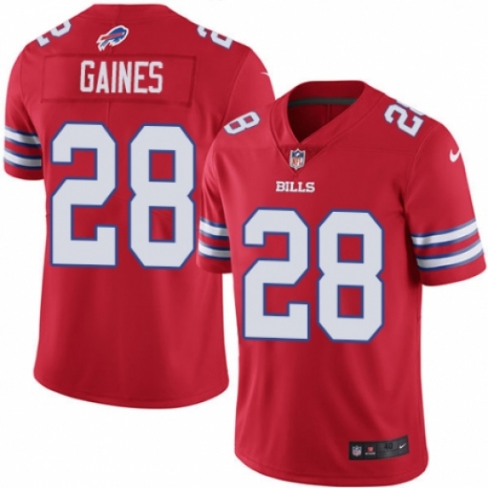 Men's Nike Buffalo Bills #28 Phillip Gaines Elite Red Rush Vapor Untouchable NFL Jersey - Ujersey