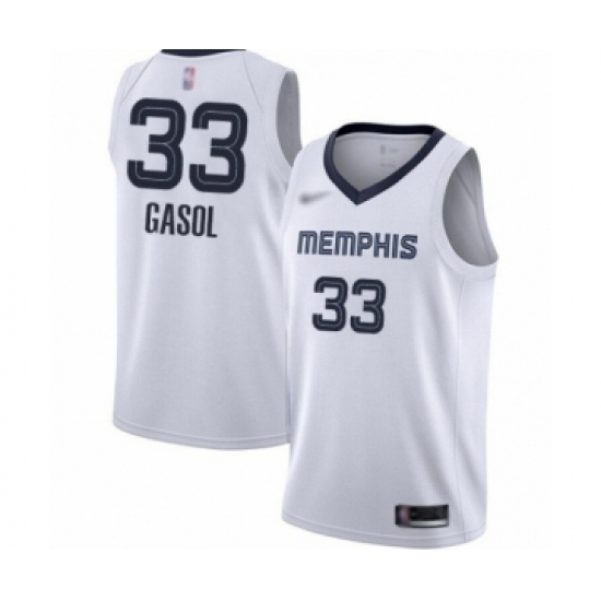 Youth Memphis Grizzlies #33 Marc Gasol Swingman White Finished Basketball Jersey - Association Edition - Ujersey
