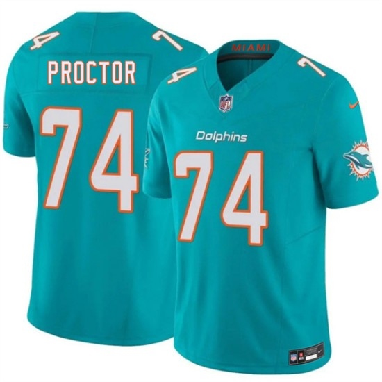 Men's Miami Dolphins #74 Kayden Proctor Aqua 2026 Draft F.U.S.E. Vapor Limited Football Stitched Jersey