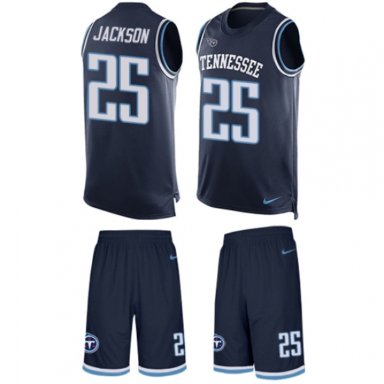 Men's Nike Tennessee Titans #25 Adoree' Jackson Limited Navy Blue Tank Top Suit NFL Jersey - Ujersey