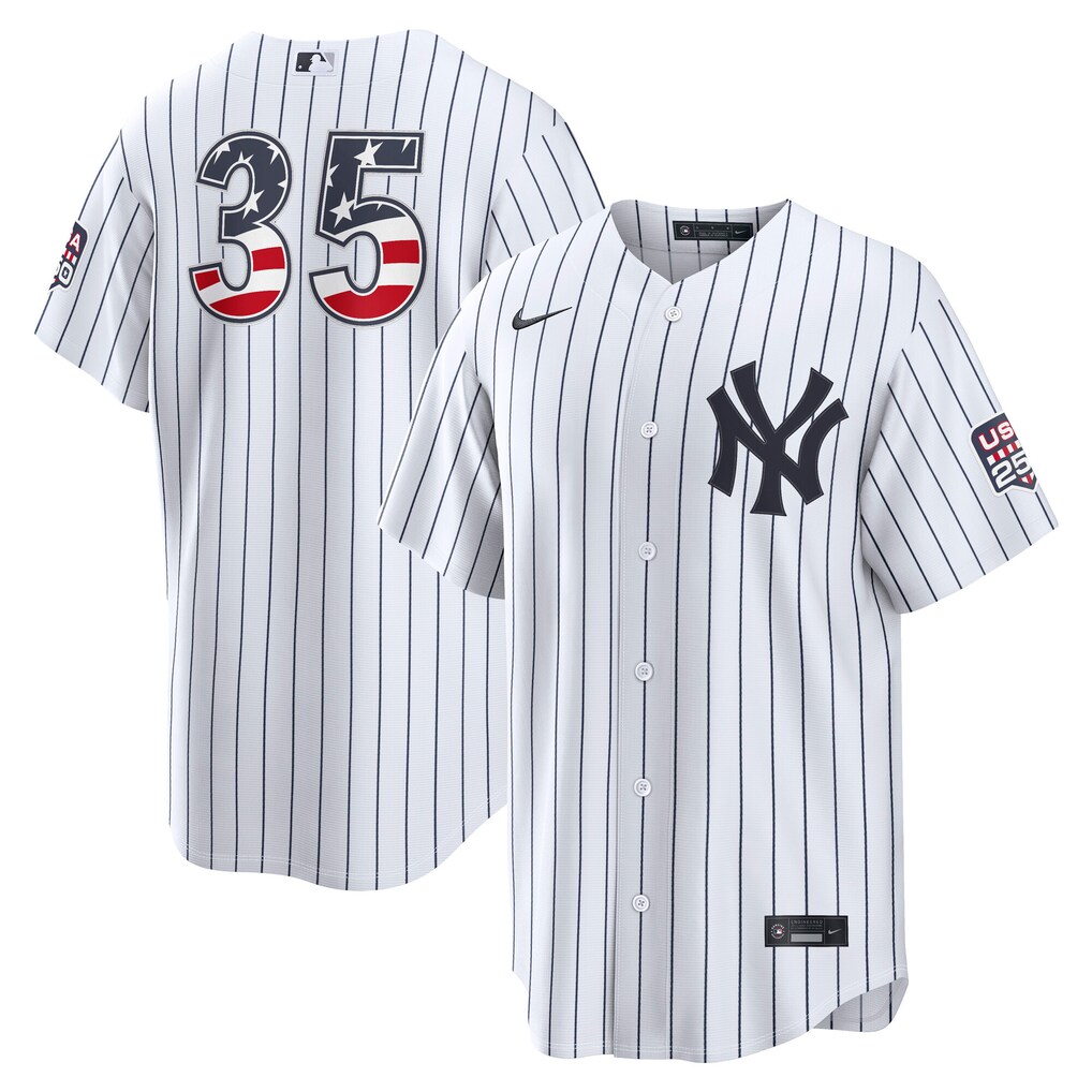 Men's New York Yankees Cody Bellinger Nike White USA 250 Fourth of July Home Stadium Jersey - Ujersey