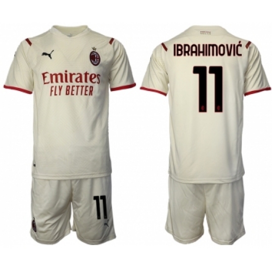 Men 2021-2022 Club AC Milan away cream 11 Soccer Jersey