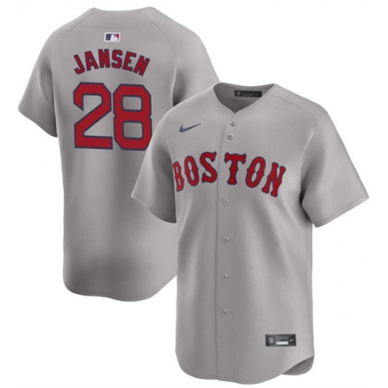 Men's Boston Red Sox #28 Danny Jansen Gray 2024 Away Limited Stitched Baseball Jersey - Ujersey