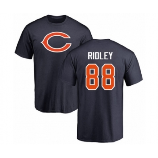 Football Chicago Bears #88 Riley Ridley Navy Blue Name & Number Logo T-Shirt - Ujersey