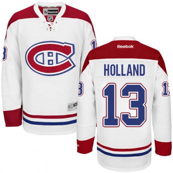 Youth Reebok Montreal Canadiens #13 Peter Holland Authentic White Away NHL Jersey - Ujersey