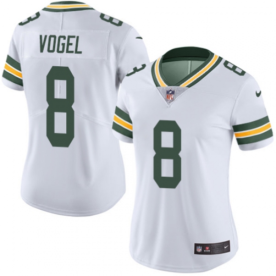 Women's Nike Green Bay Packers #8 Justin Vogel White Vapor Untouchable Elite Player NFL Jersey - Ujersey