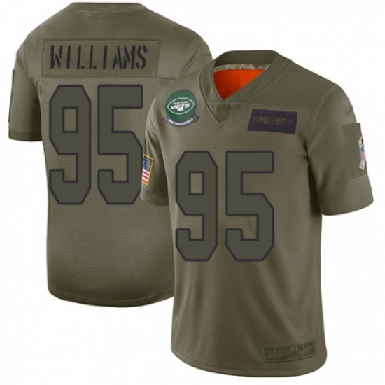 Women's New York Jets #95 Quinnen Williams Limited Camo 2019 Salute to Service Football Jersey - Ujersey