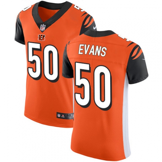 Men's Nike Cincinnati Bengals #50 Jordan Evans Orange Alternate Vapor Untouchable Elite Player NFL Jersey - Ujersey