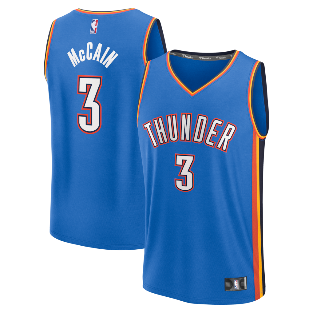 Youth Oklahoma City Thunder Jared McCain Fanatics Blue Fast Break Jersey - Icon Edition - Ujersey NFL Shop