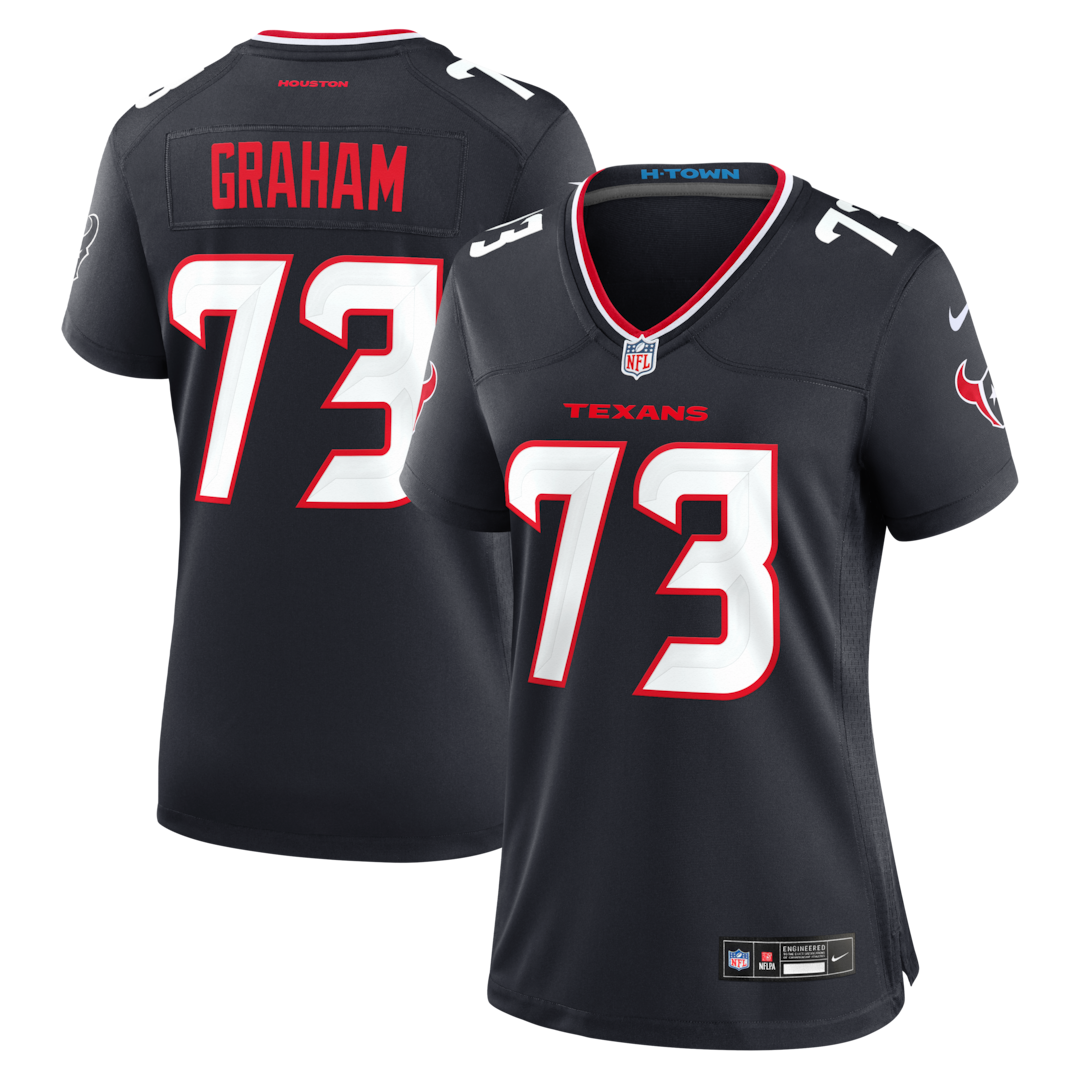 Women's Houston Texans Derrick Graham Nike Navy Team Game Jersey - U-jersey
