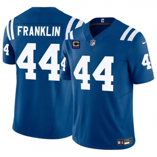 Men's Indianapolis Colts #44 Zaire Franklin Blue 2024 F.U.S.E. With 4-Star C  Vapor Limited Stitched Football Jersey - Ujersey