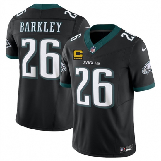 Men's Philadelphia Eagles #26 Saquon Barkley Black 2025 F.U.S.E. With 4-Star C Vapor Untouchable Limited Football Stitched Jersey - Ujersey