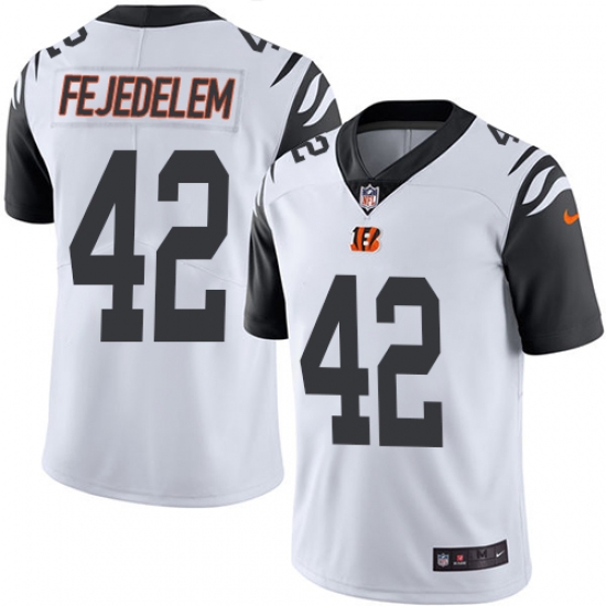 Men's Nike Cincinnati Bengals #42 Clayton Fejedelem Limited White Rush Vapor Untouchable NFL Jersey - Ujersey