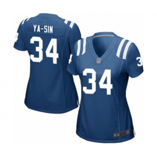 Women's Indianapolis Colts #34 Rock Ya-Sin Game Royal Blue Team Color Football Jersey - Ujersey