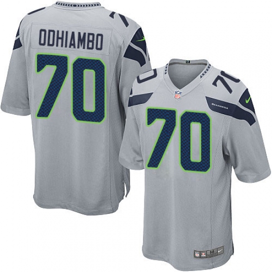 Men's Nike Seattle Seahawks #70 Rees Odhiambo Game Grey Alternate NFL Jersey - Ujersey