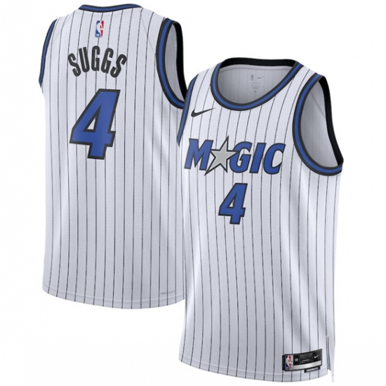 Men's Orlando Magic #4 Jalen Suggs White 2025 Association Edition Stitched Basketball Jersey - Ujersey