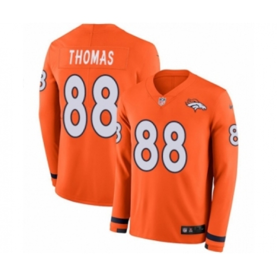 Men's Nike Denver Broncos #88 Demaryius Thomas Limited Orange Therma Long Sleeve NFL Jersey - Ujersey