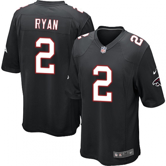Men's Nike Atlanta Falcons #2 Matt Ryan Game Black Alternate NFL Jersey - Ujersey