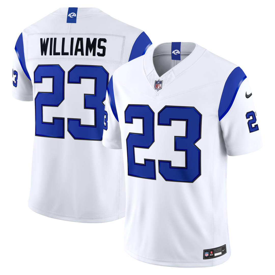 Men's Los Angeles Rams Kyren Williams Nike Fearsome White Vapor F.U.S.E. Stitched Limited Jersey - Ujersey