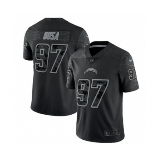 Men's Los Angeles Chargers #97 Joey Bosa Black Reflective Limited Stitched Football Jersey - Ujersey