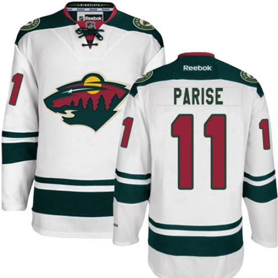 Youth Reebok Minnesota Wild #11 Zach Parise Authentic White Away NHL Jersey - Ujersey