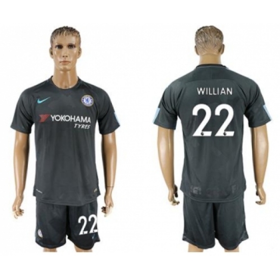 Chelsea #22 Willian Black Soccer Club Jersey