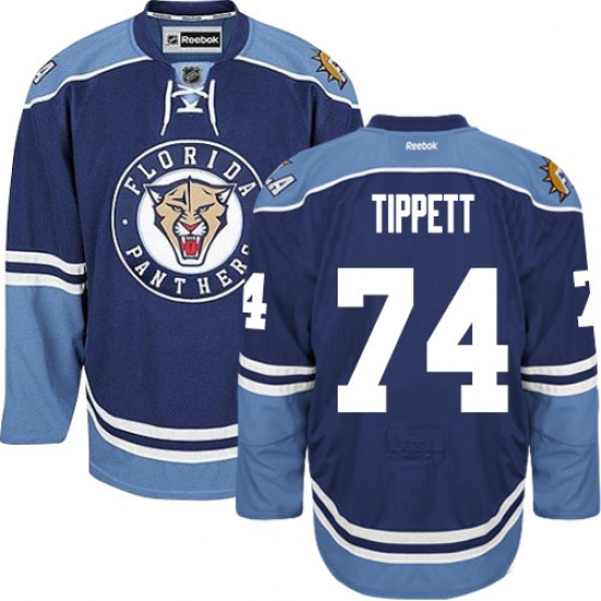Men's Reebok Florida Panthers #74 Owen Tippett Premier Navy Blue Third NHL Jersey - Ujersey