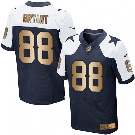 Men's Nike Dallas Cowboys #88 Dez Bryant Elite Navy/Gold Throwback Alternate NFL Jersey - Ujersey