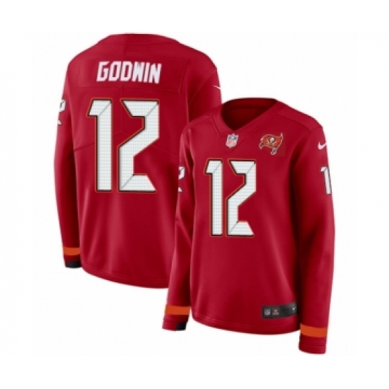 Women's Nike Tampa Bay Buccaneers #12 Chris Godwin Limited Red Therma Long Sleeve NFL Jersey - Ujersey