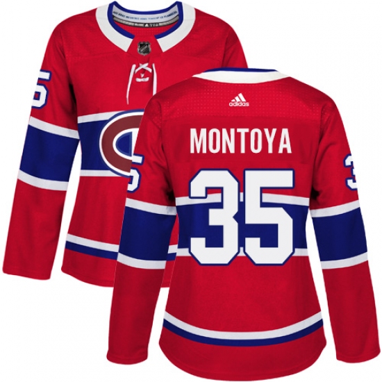 Women's Adidas Montreal Canadiens #35 Al Montoya Premier Red Home NHL Jersey - Ujersey