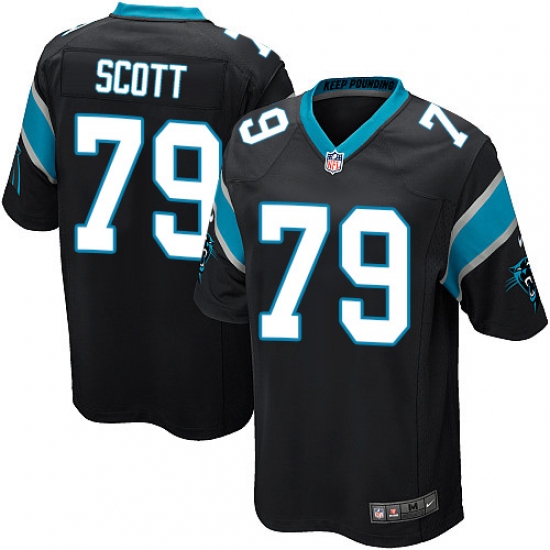 Men's Nike Carolina Panthers #79 Chris Scott Game Black Team Color NFL Jersey - Ujersey