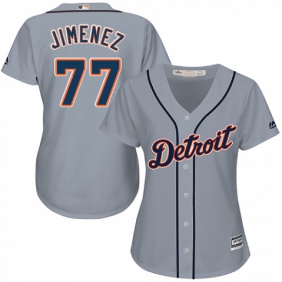 Women's Majestic Detroit Tigers #77 Joe Jimenez Replica Grey Road Cool Base MLB Jersey - Ujersey