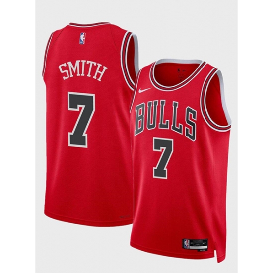 Men's Chicago Bulls #7 Jalen Smith Red 2024 Icon Edition Stitched Basketball Jersey - Ujersey