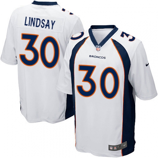 Men's Nike Denver Broncos #30 Phillip Lindsay Game White NFL Jersey - Ujersey