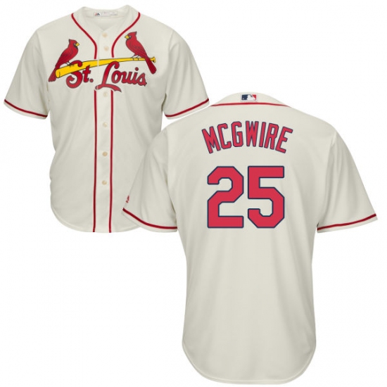 Youth Majestic St. Louis Cardinals #25 Mark McGwire Replica Cream Alternate Cool Base MLB Jersey - Ujersey
