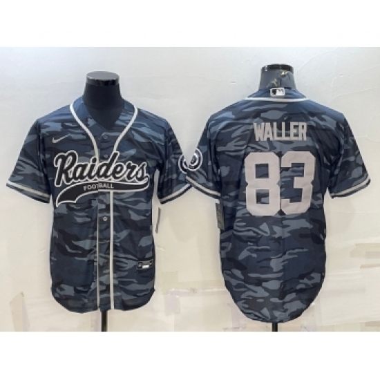 Men's Las Vegas Raiders #83 Darren Waller Grey Camo With Patch Cool Base Stitched Baseball Jersey - Ujersey