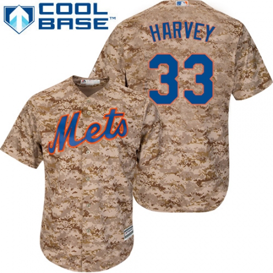 Youth Majestic New York Mets #33 Matt Harvey Replica Camo Alternate Cool Base MLB Jersey - Ujersey