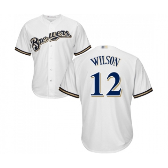 Youth Milwaukee Brewers #12 Alex Wilson Replica White Alternate Cool Base Baseball Jersey - Ujersey