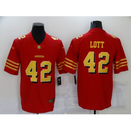 Men's San Francisco 49ers #42 Ronnie Lott Red Gold Untouchable Limited Jersey - Ujersey