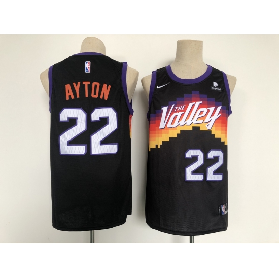 Men's Phoenix Suns #22 Deandre Ayton Swingman Black Nike Finished Basketball Jersey