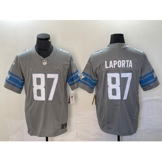 Men's Detroit Lions #87 Sam LaPorta Gray 2023 F.U.S.E. Vapor Untouchable Limited Football Stitched Jersey