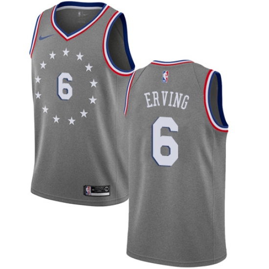 Women's Nike Philadelphia 76ers #6 Julius Erving Swingman Gray NBA Jersey - City Edition - Ujersey