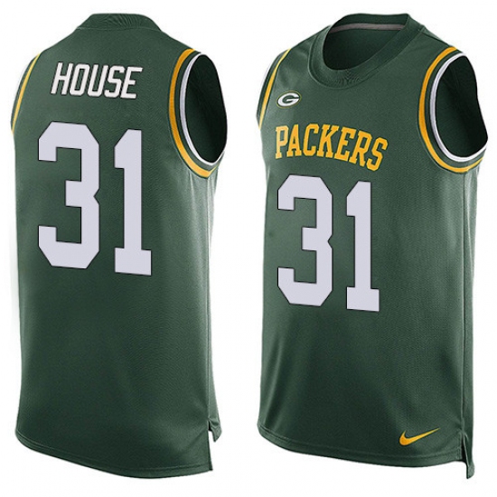 Men's Nike Green Bay Packers #31 Davon House Limited Green Player Name & Number Tank Top NFL Jersey
