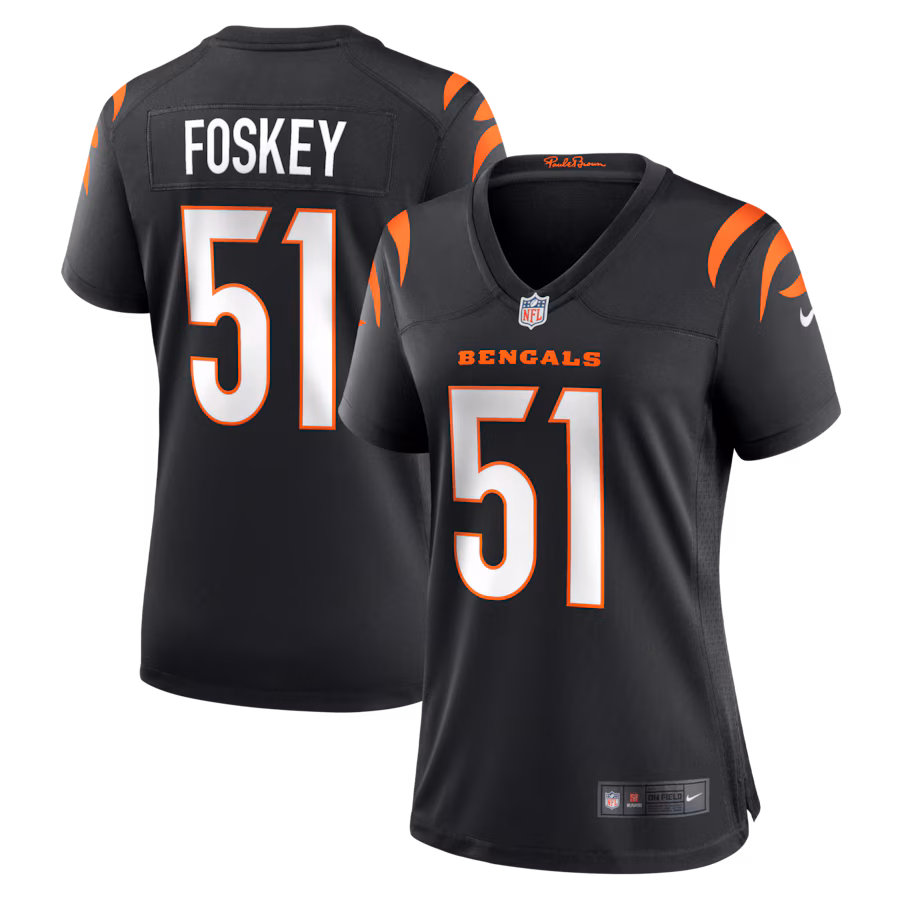Women's Cincinnati Bengals Isaiah Foskey Nike Black Team Game Jersey - Ujersey