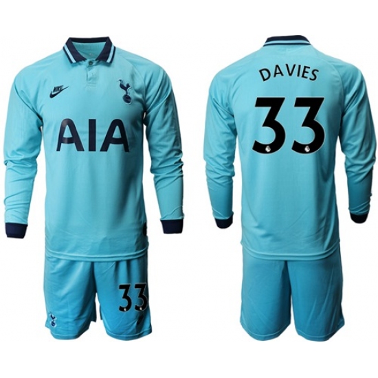 Tottenham Hotspur #33 Davies Third Long Sleeves Soccer Club Jersey
